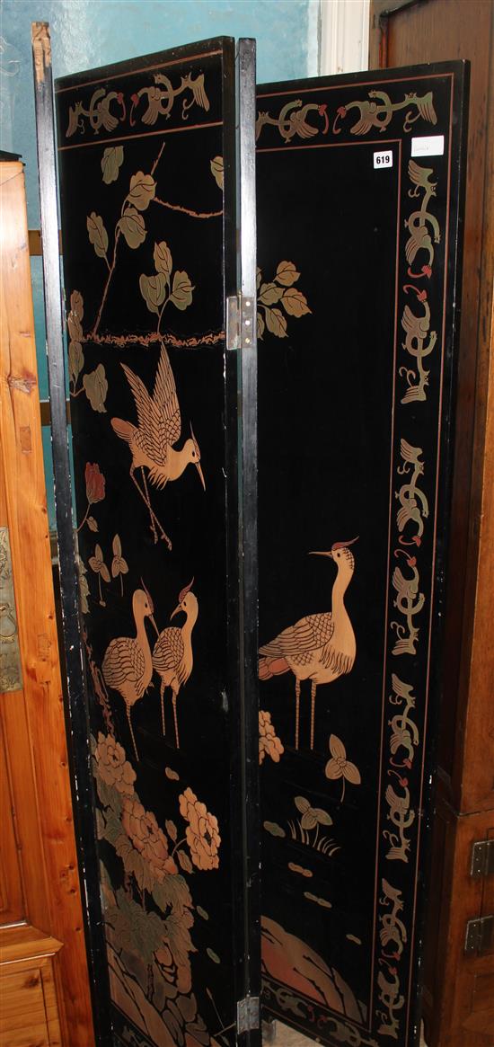 4-fold Oriental screen